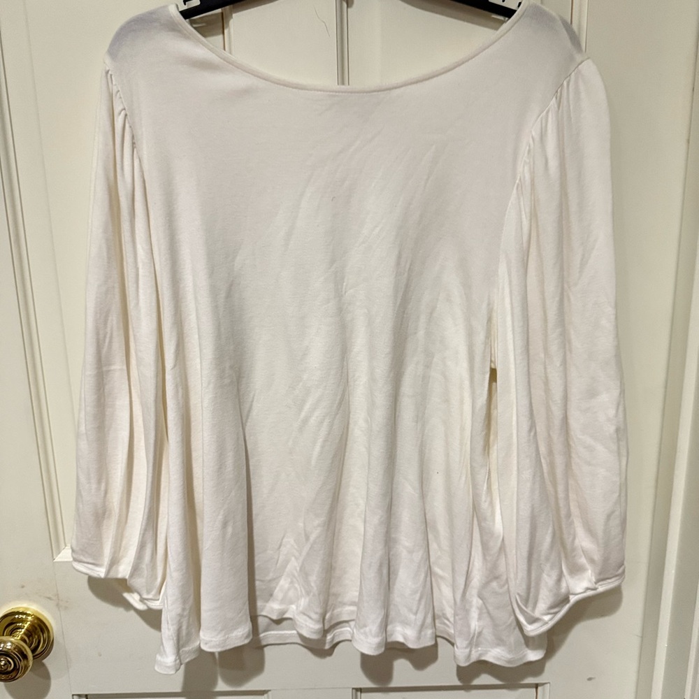 Chic Cream Long Sleeve Women's Top